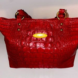 Brahmin Red leather Asher tote